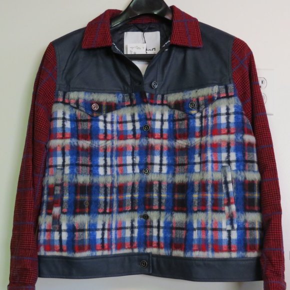 Desigual Tartan Fur Coat - Picture 3 of 7